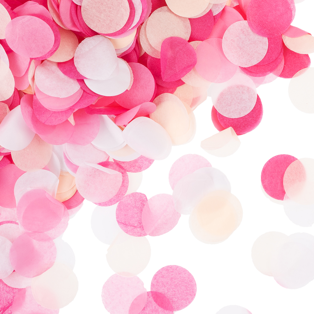 Конфетти тишью Круг, Розовый микс, 2,5 см, 50 г.