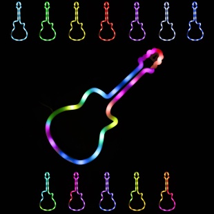 Световая фигура Гитара, пульт ДУ, 40*17 см. Разноцветный, 1 шт.