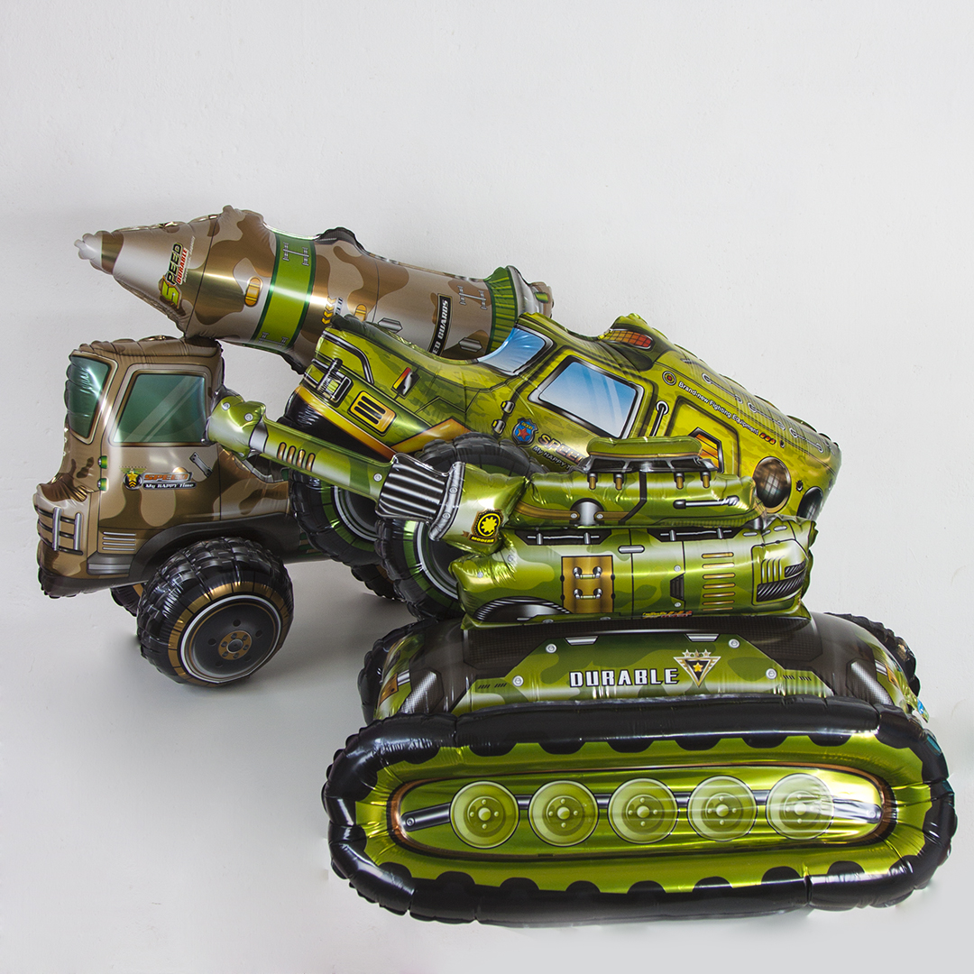 Шар (28''/71 см) Фигура 3D, Танк, 1 шт. в уп.