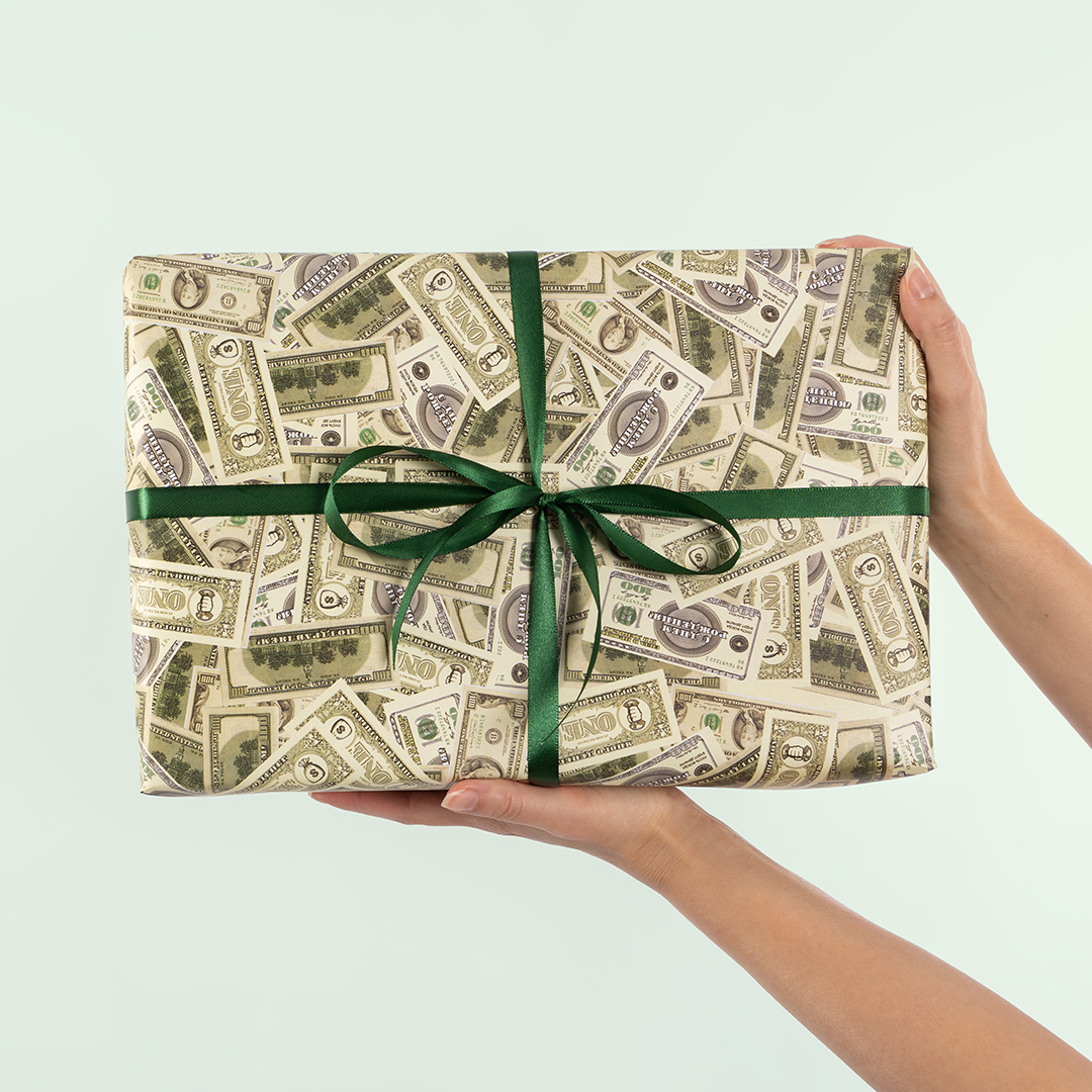 Упаковочная бумага 80гр (0,7*1 м) Деньги, 10 шт.