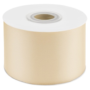 Лента атласная (5 см*22,85 м) Белое золото, 1 шт.