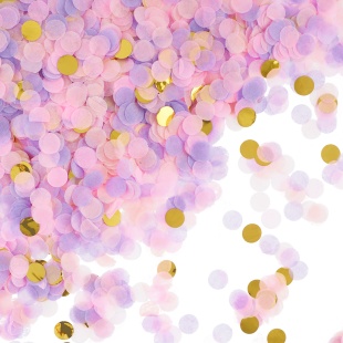 Конфетти купаж, Круг, фольга и тишью, Нежный микс, Металлик, 1 см, 50 г.