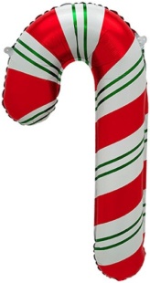 Шар (38''/97 см) Фигура, Леденец трость (надув воздухом), Красный/Зеленый, 1 шт. в уп.
