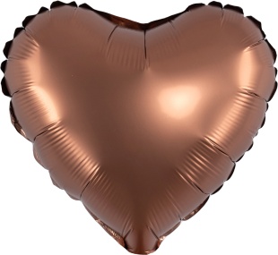 Шар с клапаном (10''/25 см) Мини-сердце, Шоколад, Сатин, 1 шт.
