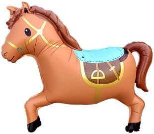 Шар (28''/71 см) Фигура, Лошадка (надув воздухом), Коричневый, 1 шт.