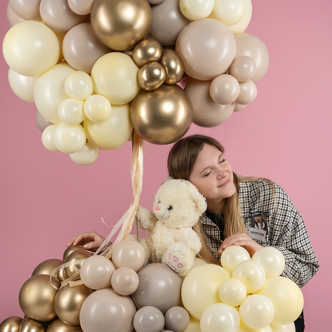 Шар (5''/13 см), Золото, хром, 50 шт.