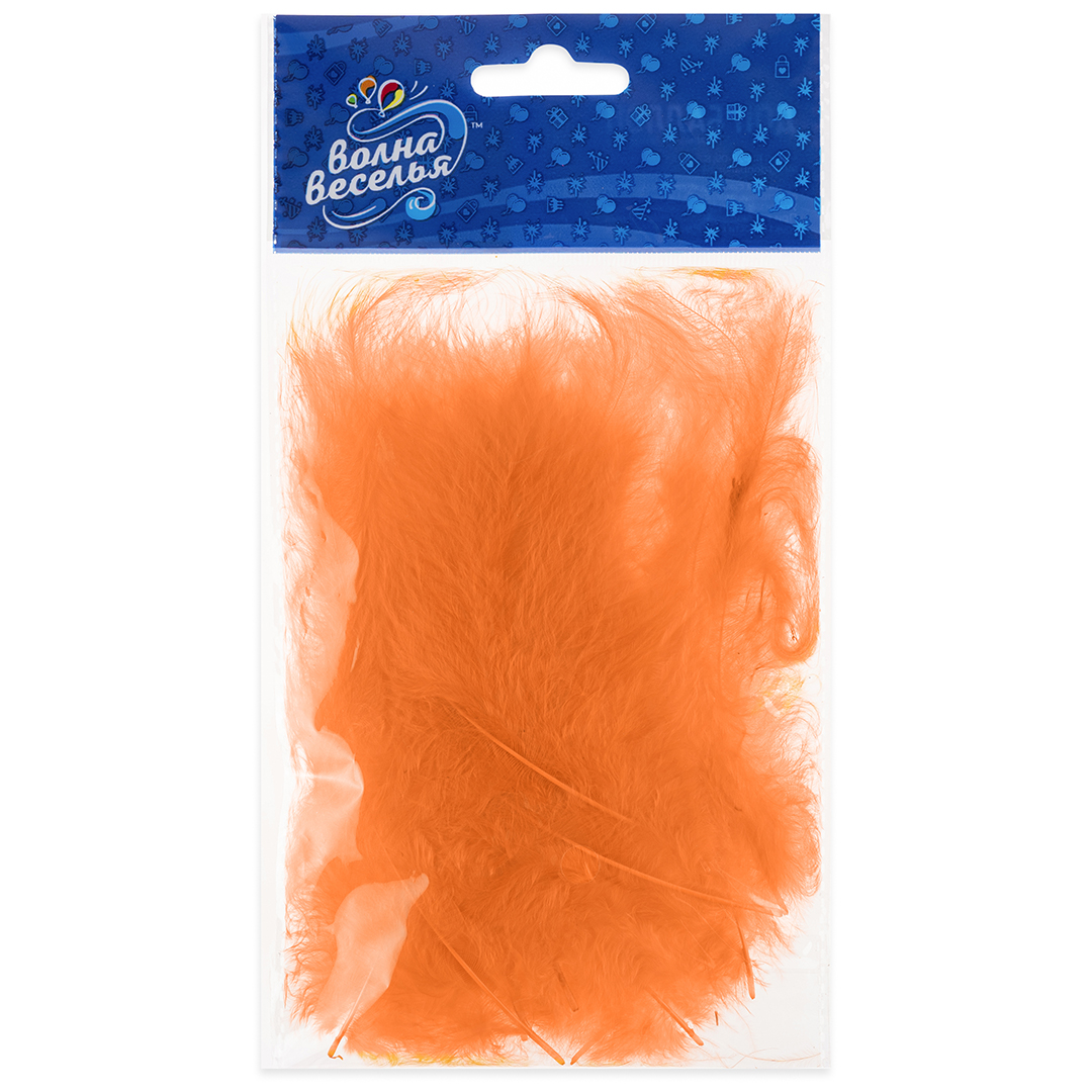 Перья, Премиум, Оранжевый, 12-15 см, 30 шт.
