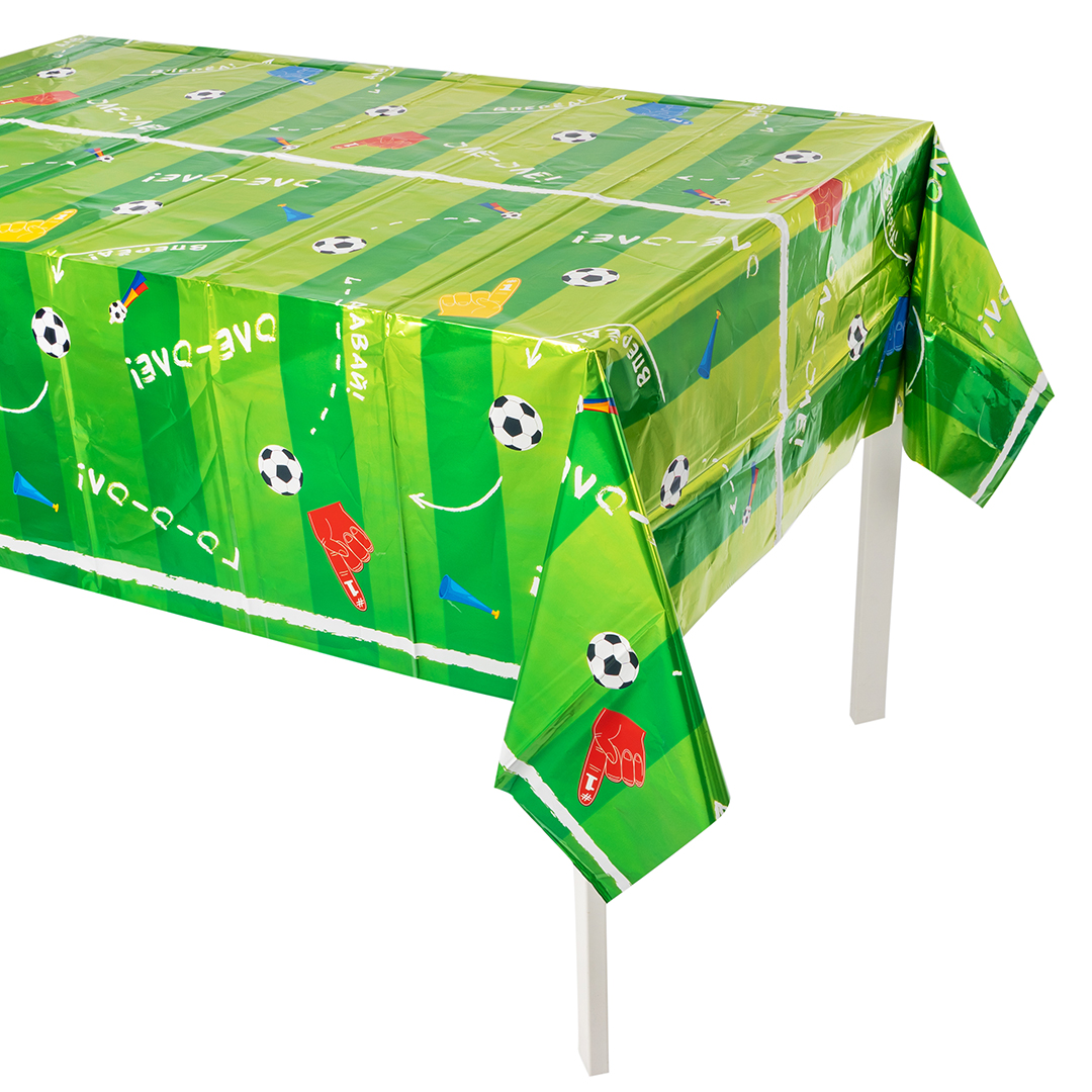 Скатерть одноразовая, Футбол, Металлик, 137*183 см, 1 шт.