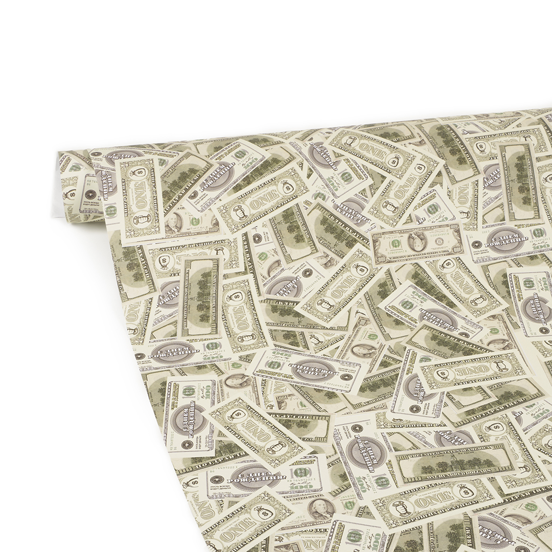 Упаковочная бумага 80гр (0,7*1 м) Деньги, 10 шт.