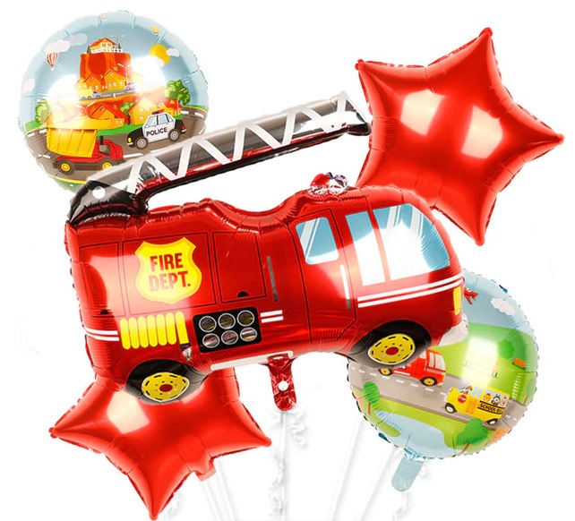 Шар (32''/81 см) Фигура, Пожарная машина, Красный, 1 шт.