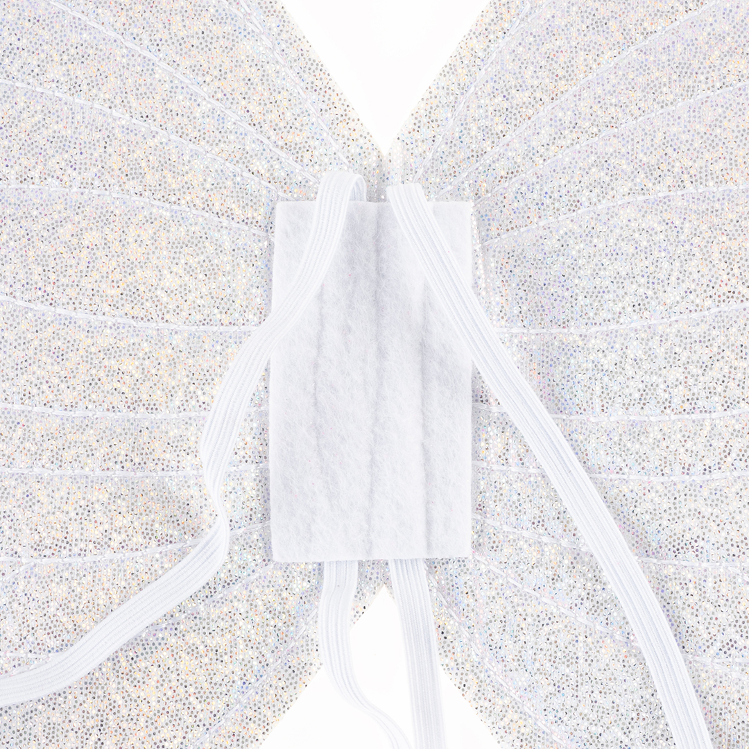 Крылья, Ангел, Белый, Металлик, 34*25 см, 1 шт. 