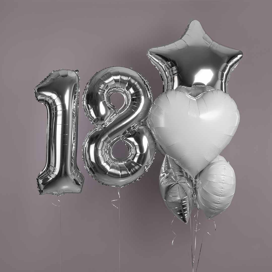 Шар (32''/81 см) Сердце, Белый, 1 шт.