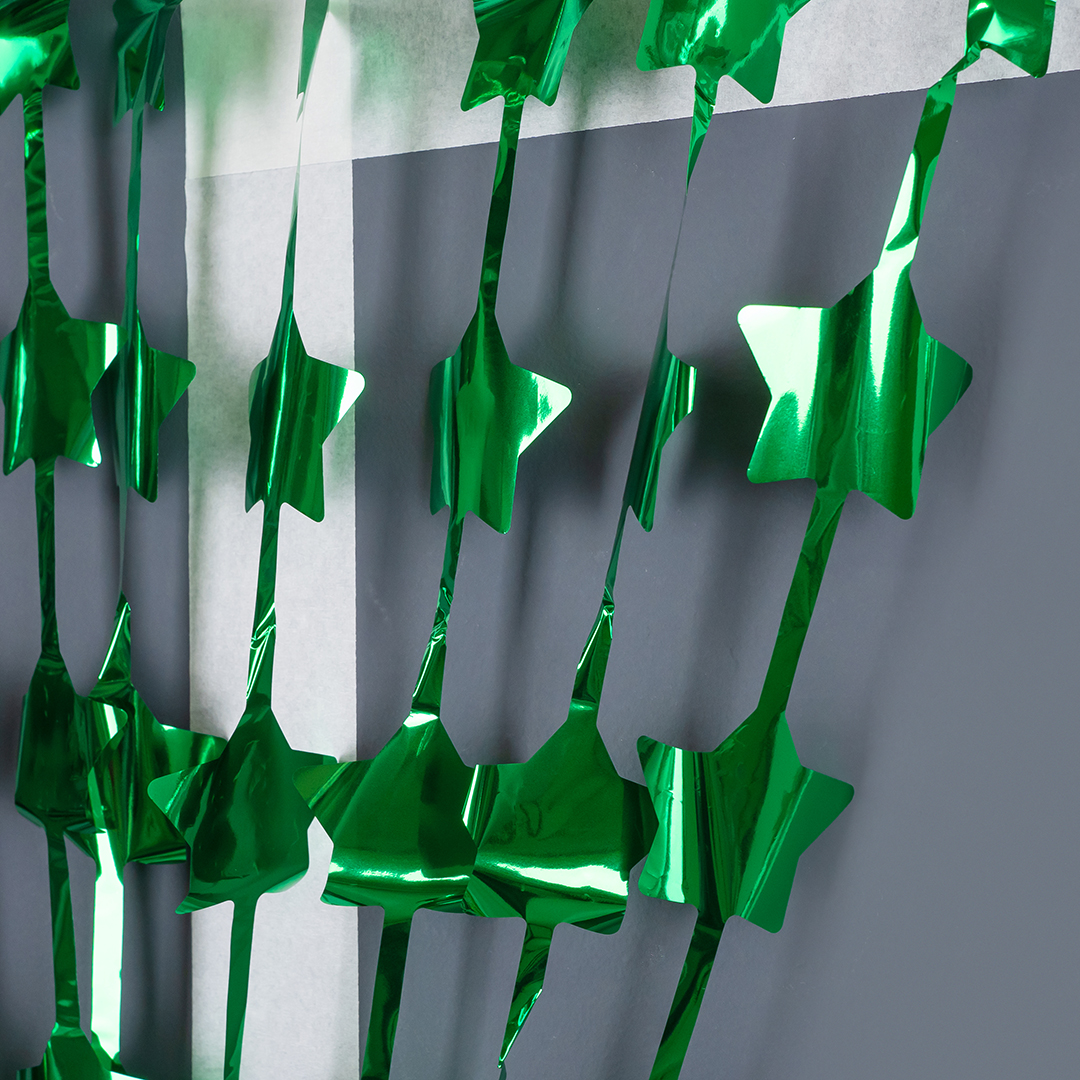 Занавес Звезда, Зеленый, Металлик, 100*200 см, 1 шт.