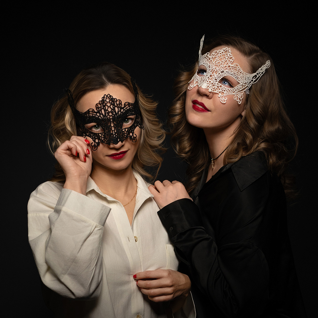 Маска кружевная, фигурная, Фантазия, Черный, 16*24 см, 1 шт. 