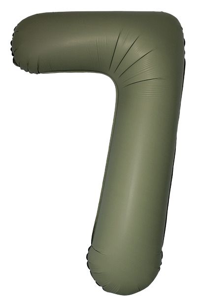 Шар (40''/102 см) Цифра, 7 Slim, Оливковый, Матовый, 1 шт.