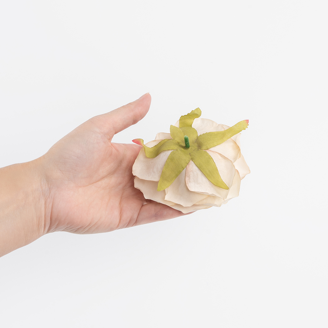 Роза (бутон), искусственная, Кремовый, 9 см, 3 шт. в упак. 