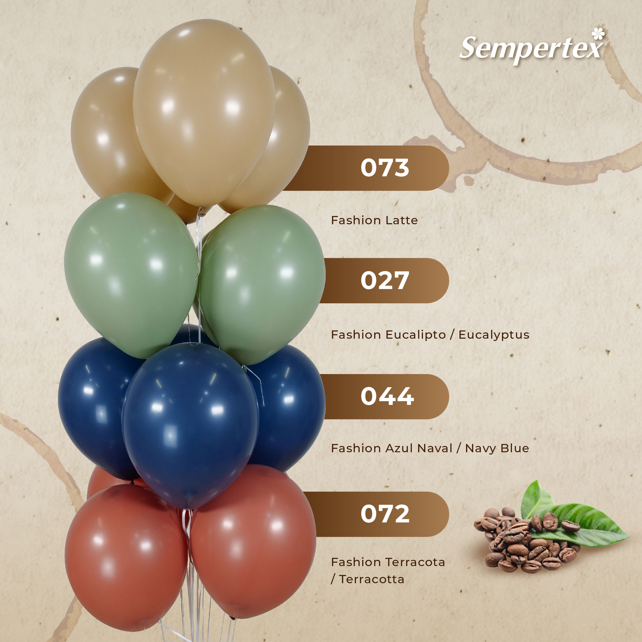 Шар (12''/30 см), Эвкалипт (027), пастель, 50 шт.