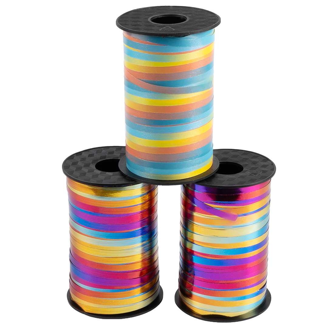 Лента полипропиленовая (0,5 см*250 м) Радужный, Металлик, 1 шт.