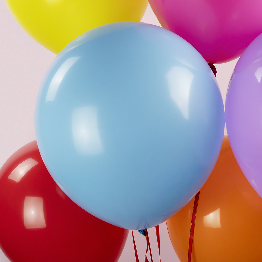 Шар (18''/46 см), Голубой, пастель, 10 шт.