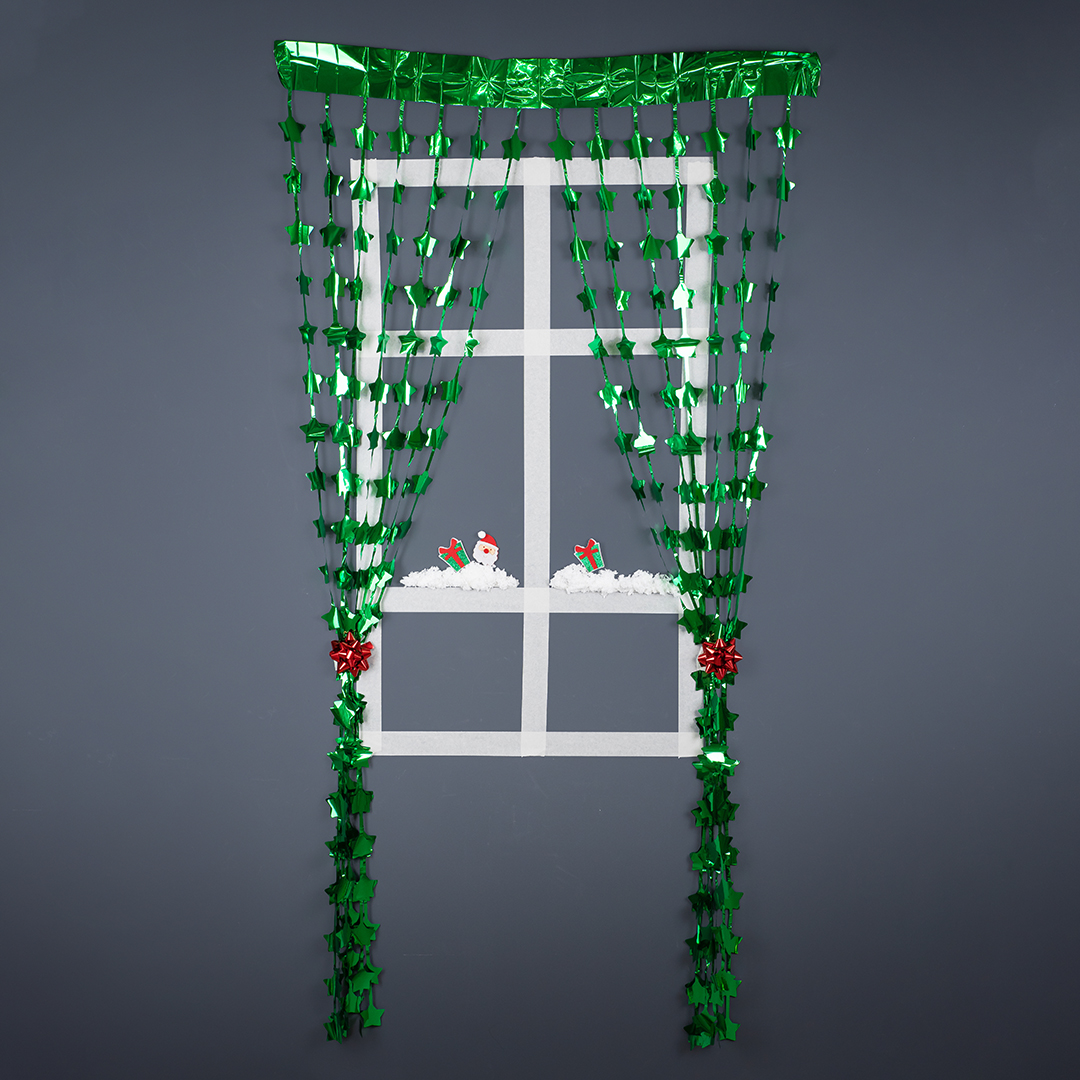 Занавес Звезда, Зеленый, Металлик, 100*200 см, 1 шт.