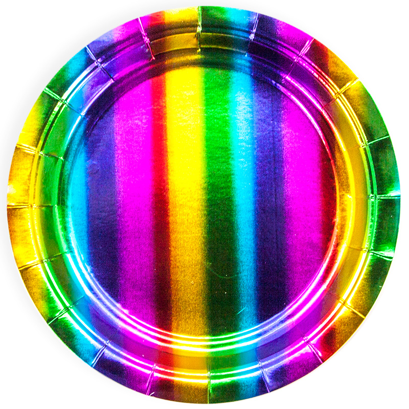 Тарелки (7''/18 см) Радужный перелив, Металлик, 6 шт.