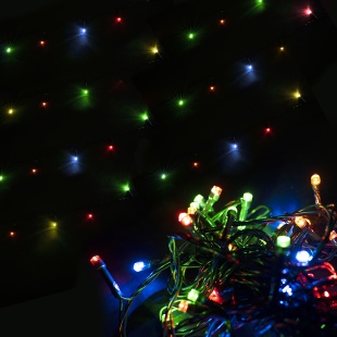 Светодиодная гирлянда, Нить Елочная 50 Led, 8 режимов, IP14, 5 м. Разноцветный, 1 шт.