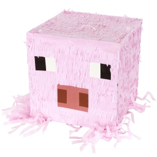 Пиньята Пиксельный Свин, Розовый, 28*28*28 см, 1 шт. в упак. 