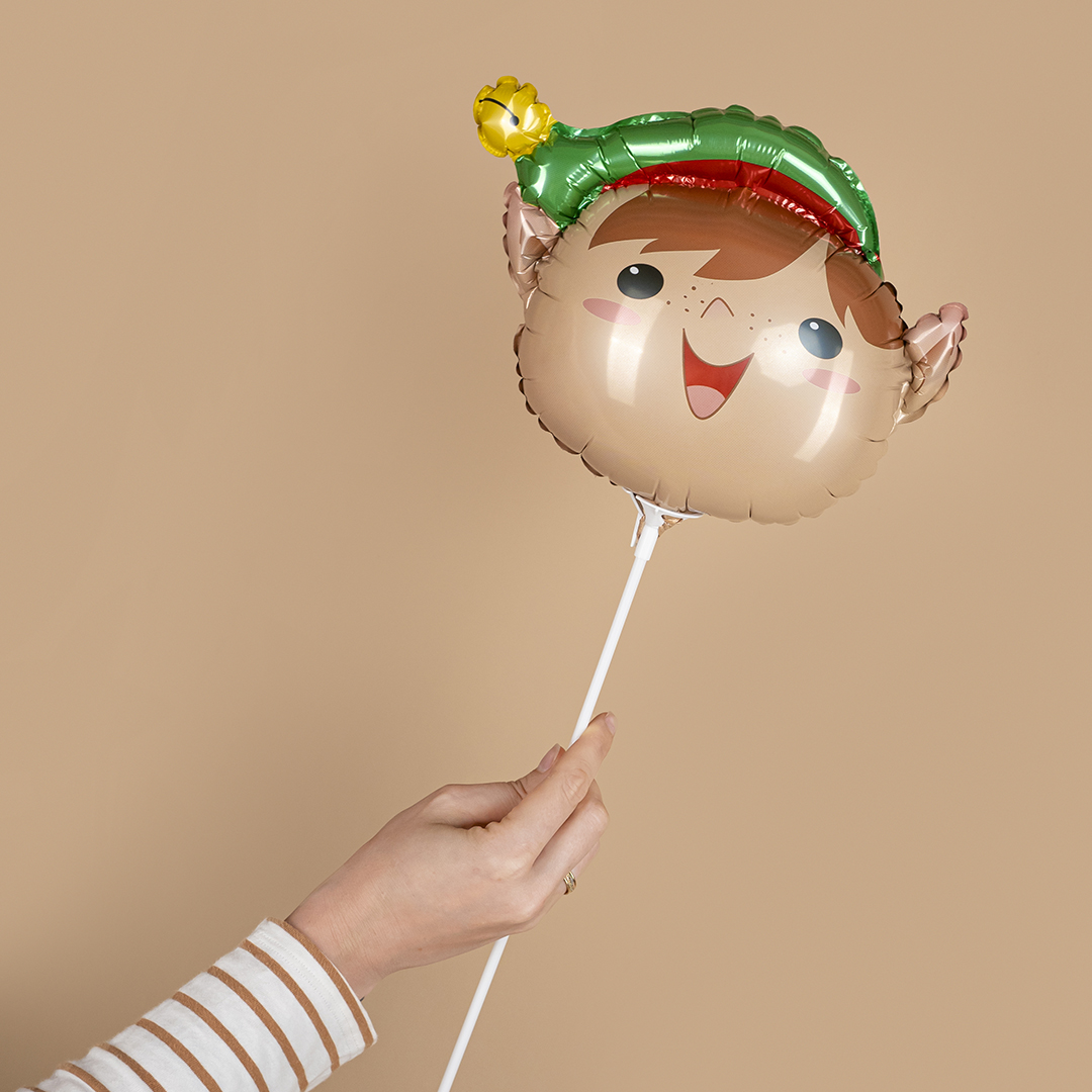 Шар (11''/28 см) Мини-фигура, Голова, Веселый Эльф, 1 шт.