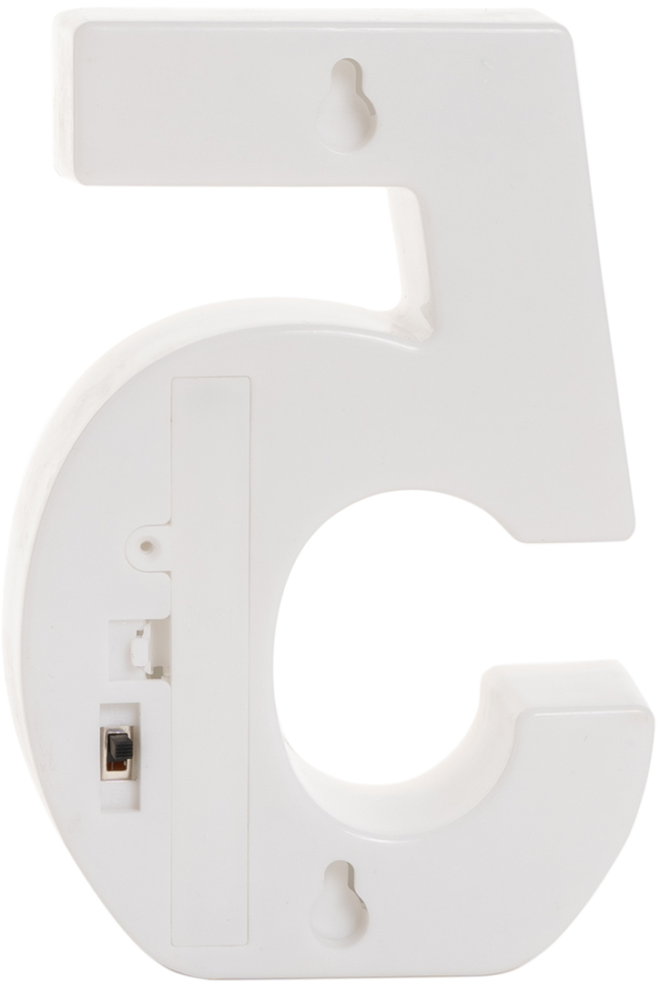 Световая фигура Цифра, 5, 16 см. Серебро, 1 шт.