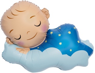 Шар (39''/99 см) Фигура, Малыш Мальчик на облаке, 1 шт. в уп.