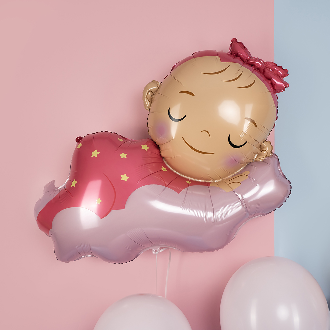 Шар (39''/99 см) Фигура, Малышка Девочка на облаке, 1 шт.