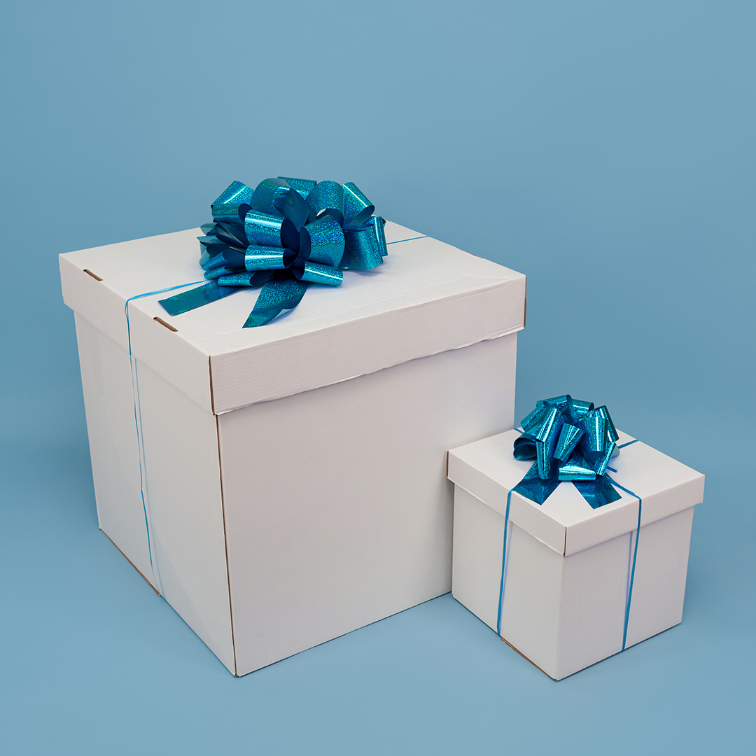 Бант Шар, Голубой, Голография, 36 см, 1 шт. в упак. 