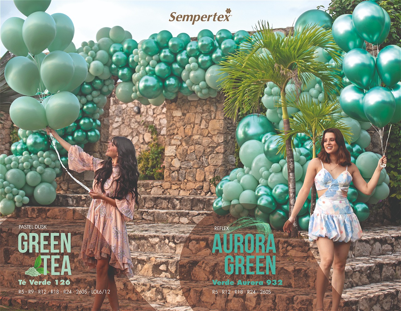 Шар (18''/46 см), Зеленый чай (126), пастель ретро, 25 шт.