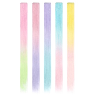 Цветные пряди для волос, Флуоресцентные двухцветные, 5 гр., Ассорти, 56,4*12*0,2 см, 5 шт. в упак. 