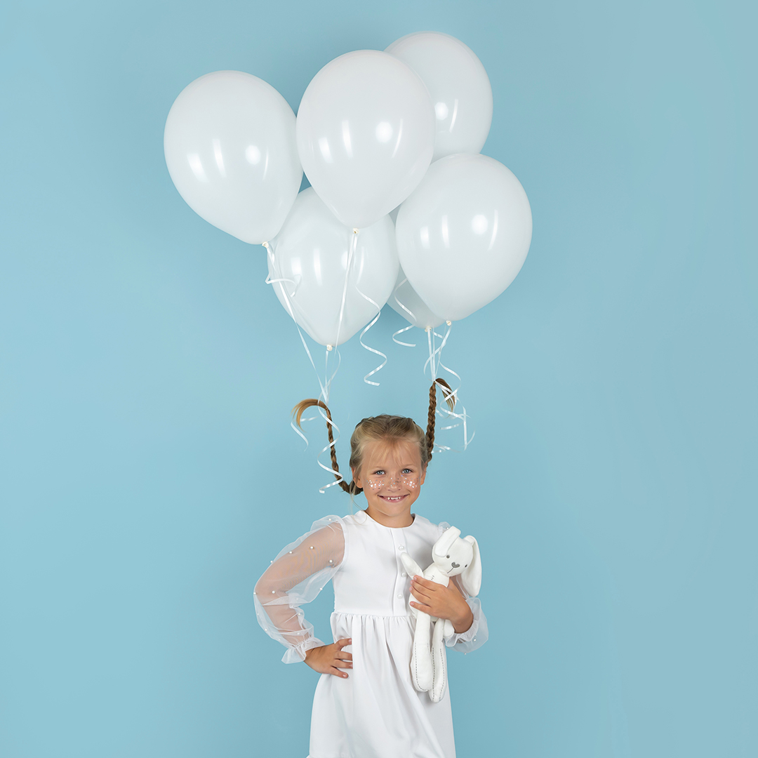 Шар (12''/30 см), Белый, пастель, 100 шт.
