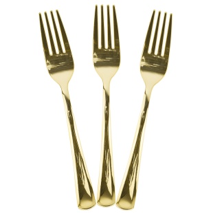 Вилки, Золото, Металлик, 18 см, 10 шт. в упак. 