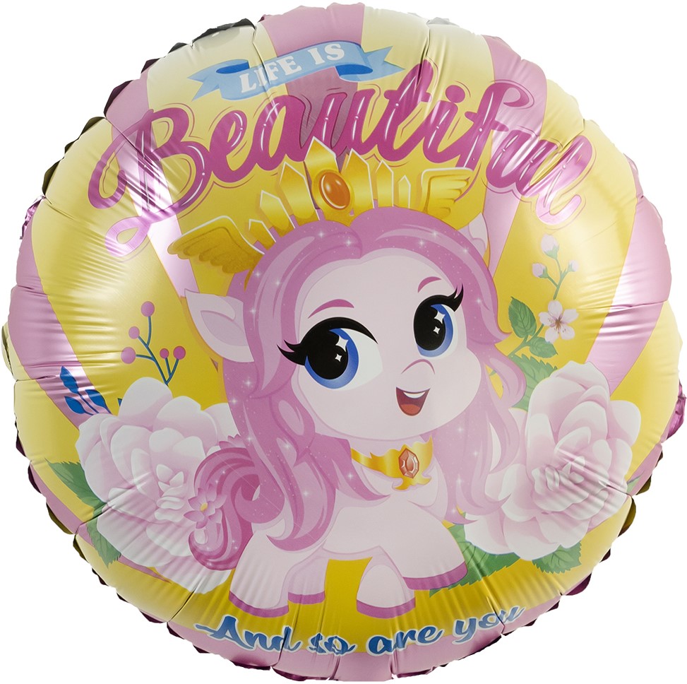 Шар (18''/46 см) Круг, Милая лошадка, 1 шт.