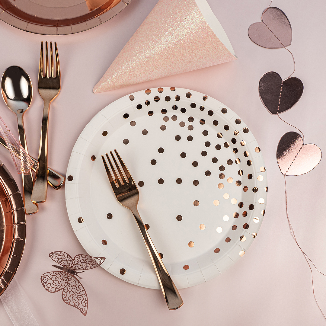 Вилки, Розовое Золото, Металлик, 18 см, 10 шт. в упак. 