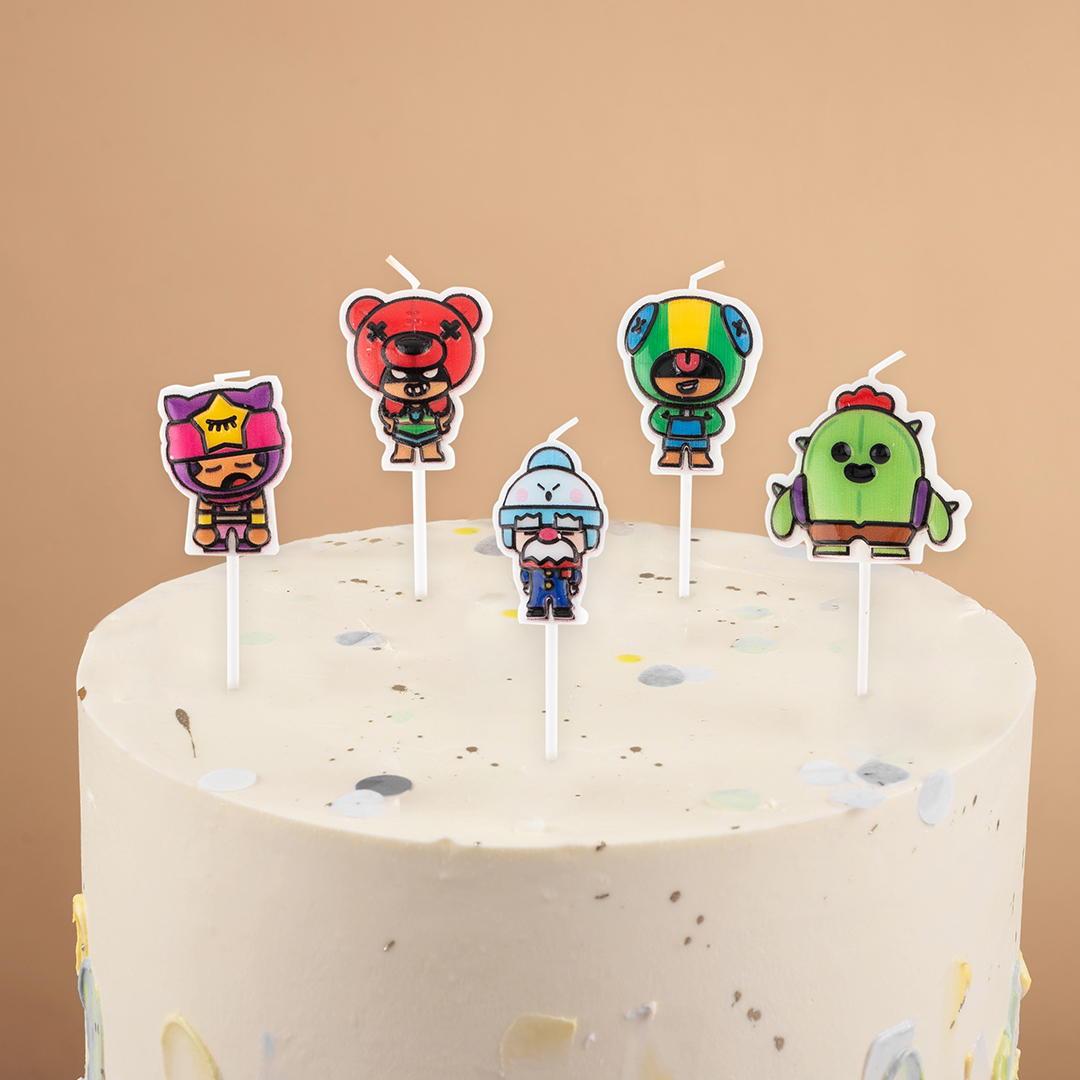 Свечи Game Party, Герои, 5 шт. с держат.