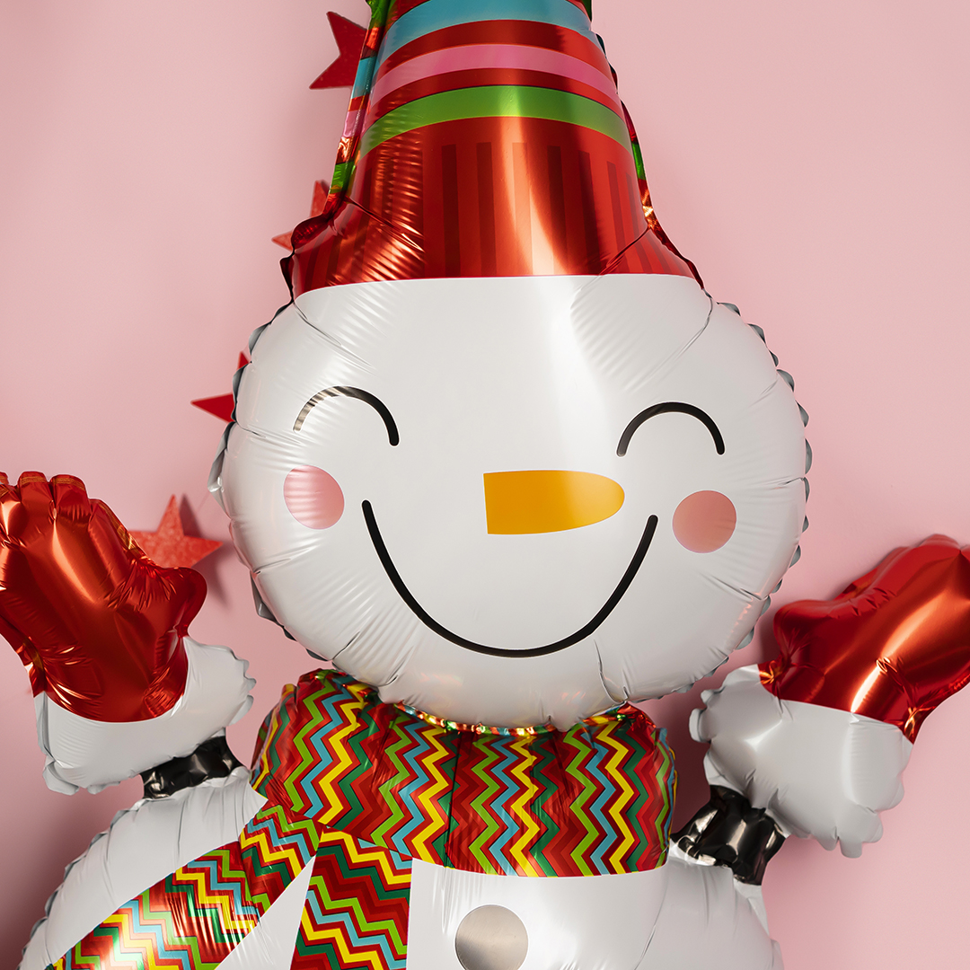 Шар (39''/99 см) Фигура, Веселый снеговик, 1 шт.