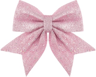 Декоративный бант Праздничный, Розовый, с блестками, 15*20 см, 1 шт. в упак. 