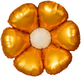 Шар (24''/61 см) Цветок, Ромашка (надув воздухом), Золото, Сатин, 1 шт. в уп. (цв.этик.)