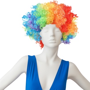 Парик карнавальный, 120 гр, Кудряшки, Радужный, 1 шт. в упак. 