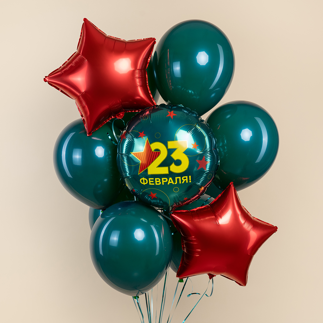 Шар (18''/46 см) Круг, 23 Февраля, 1 шт.