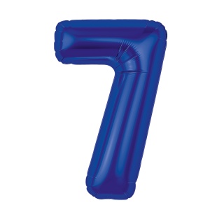Шар (40''/102 см) Цифра, 7 Slim, Полуночно-синий, 1 шт. в уп.