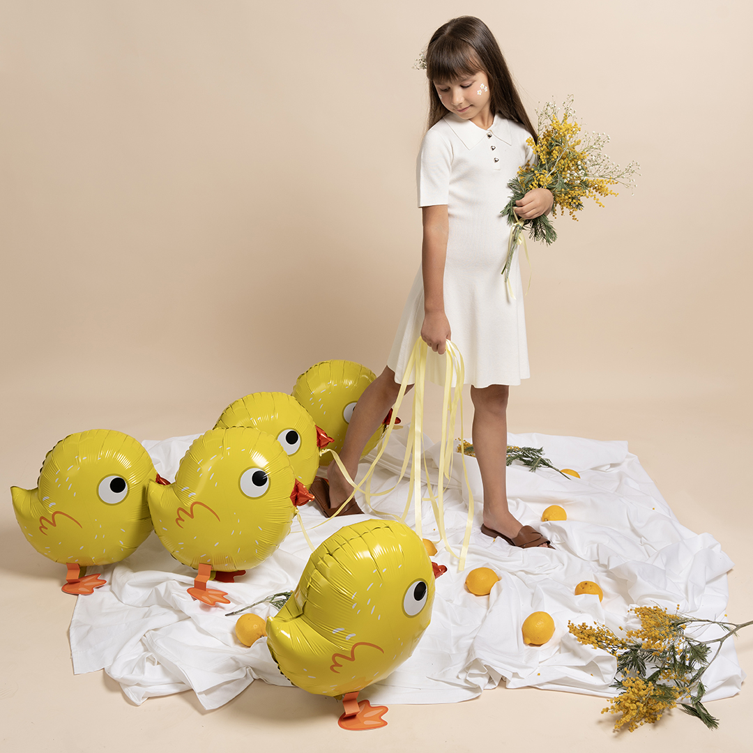 Шар 3D (18''/46 см) Ходячая Фигура, Цыпленок, 1 шт.