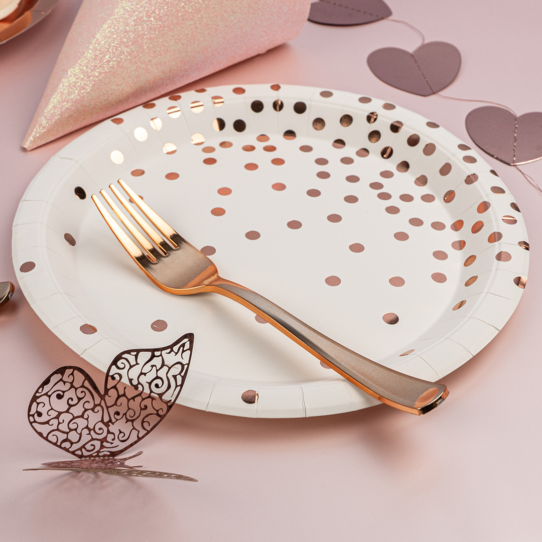 Вилки, Розовое Золото, Металлик, 18 см, 10 шт. в упак. 