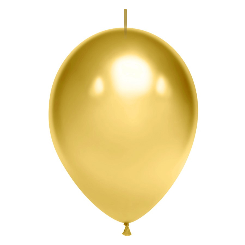 Шар (10''/25 см) Линколун, Золото, хром, 50 шт.