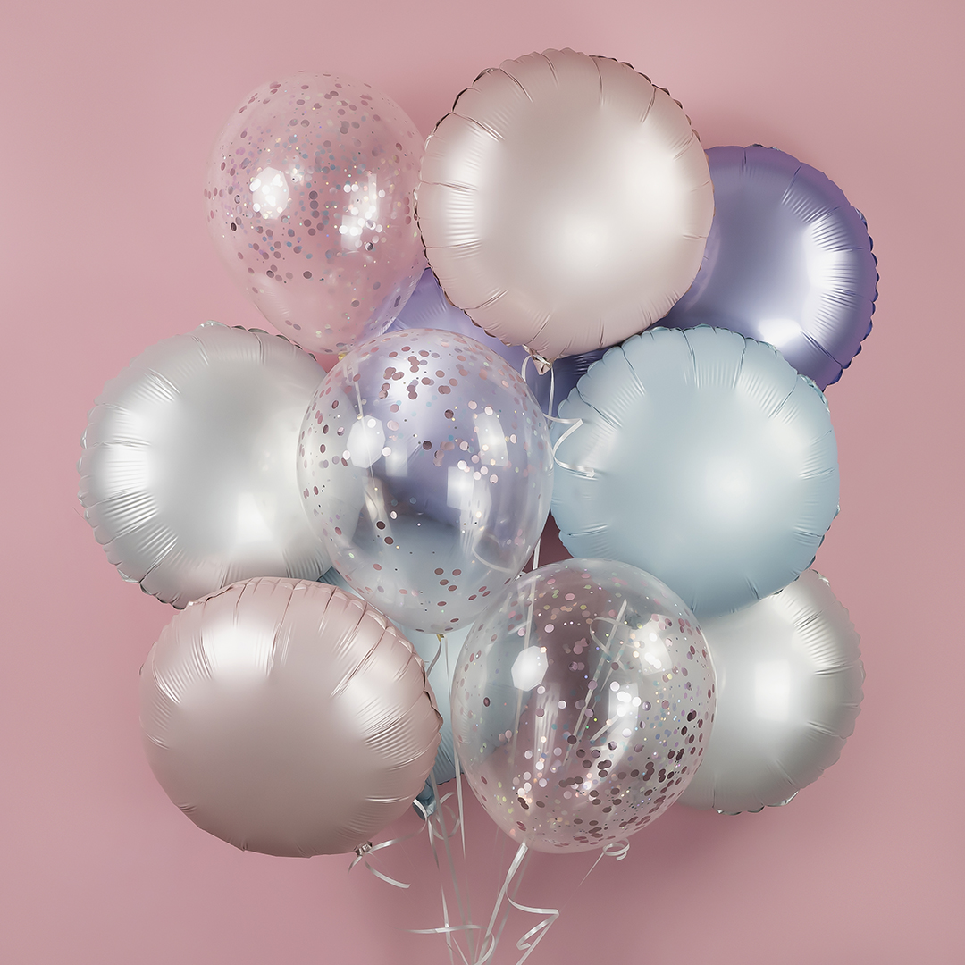 Конфетти фольга Круг, Розовый, Хром, 1 см, 50 г.