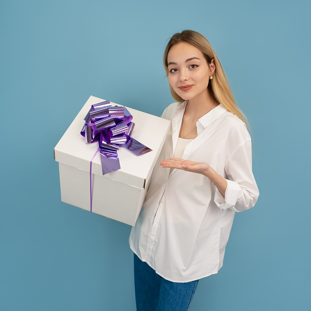 Бант Шар, Лаванда, Металлик, 21 см, 1 шт. в упак. 